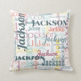 Typografie Neutrale kleuren van het babypatroon Kussen