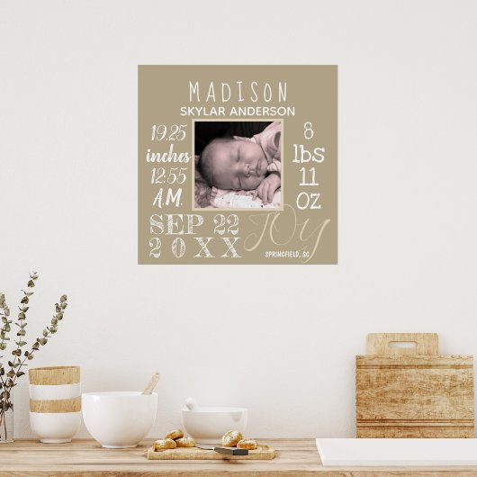 Typografie Neutrale Moderne Foto Poster (Keuken)