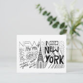 Typografie | New York City, New York Briefkaart (Staand voorkant)