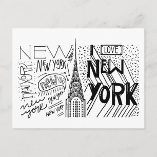 Typografie   New York City, New York Briefkaart