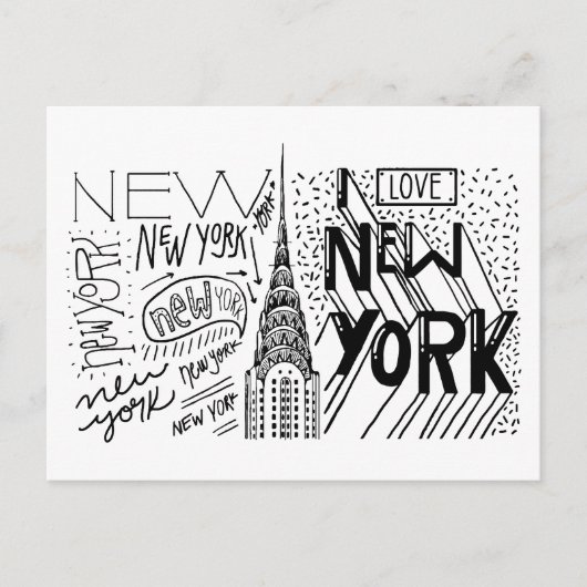 Typografie | New York City, New York Briefkaart (Voorkant)