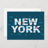 Typografie | New York City, New York Briefkaart (Voorkant / Achterkant)
