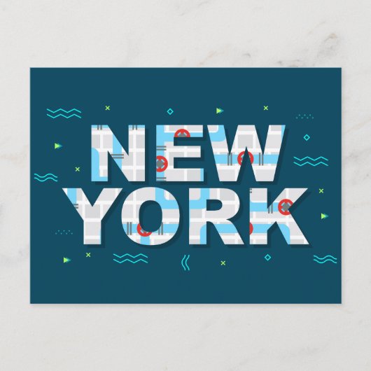 Typografie | New York City, New York Briefkaart (Voorkant)