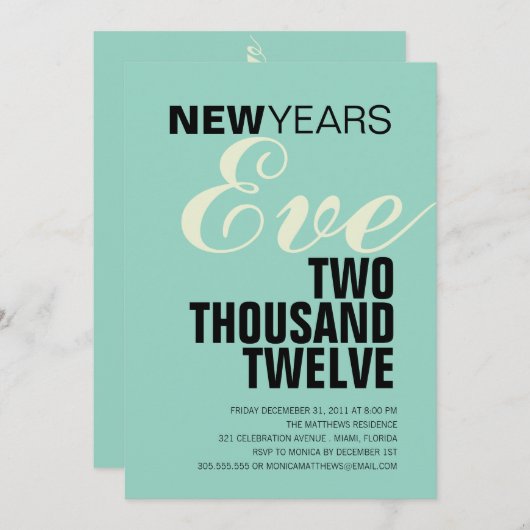 TYPOGRAFIE NIEUWE JAREN | OPENBARE PARTIJEN KAART (Voorkant / Achterkant)