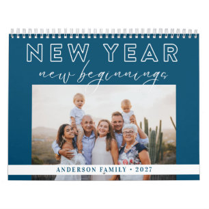 Typografie Nieuwjaar Nieuwe Beginnen Turkoois Blau Kalender