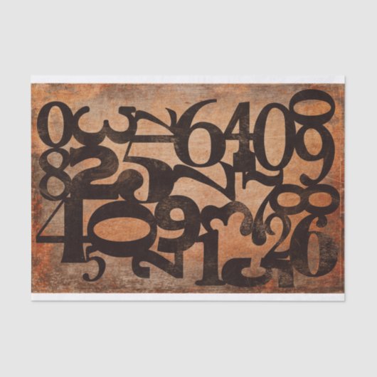 Typografie Nummers ontkoppelen van collage tissuep Tissuepapier (Voorkant)