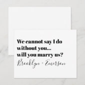 Typografie Officieel voorstel huwt ons Kaart (Voorkant / Achterkant)