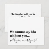 Typografie Officieel voorstel Marry Us Uitnodiging (Voorkant / Achterkant)