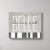 typografie omwikkeld canvas la vie est belle (Voorkant)