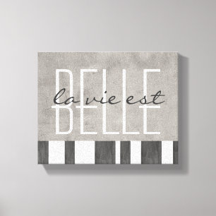 typografie omwikkeld canvas la vie est belle