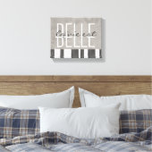 typografie omwikkeld canvas la vie est belle afdruk (Insitu (Slaapkamer))