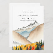 Typografie Online Mountain Save The Date (Voorkant / Achterkant)