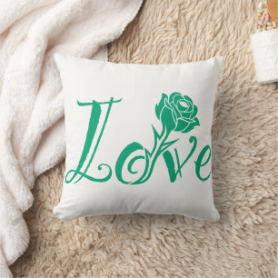 Typografie ontmoet Natuur: het liefde Roos Kussen
