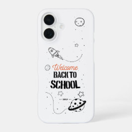 Typografie ontwerp voor terug naar school iPhone 16 hoesje