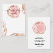 Typografie oorbellen display houder sieraden blush visitekaartje (Voorkant / Achterkant)