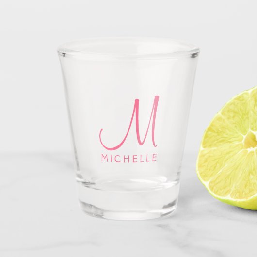 Typografie Oorspronkelijke Monogram Naam Template  Shot Glas (Voorkant)