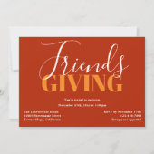 Typografie Oranje Friendsgiving Invitation Kaart (Voorkant)
