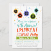 Typografie Ornament Exchange Christmas Party Kaart (Voorkant)