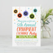 Typografie Ornament Exchange Christmas Party Kaart (Staand voorkant)