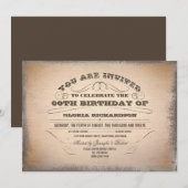  typografie Oude verjaardagsuitnodigingen Kaart (Voorkant / Achterkant)