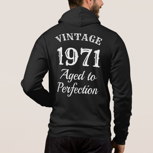 typografie Ouderdom perfectie Birthday Hoodie (Achterkant)