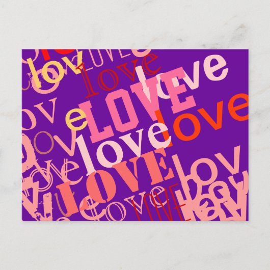 Typografie over de liefde briefkaart (Voorkant)