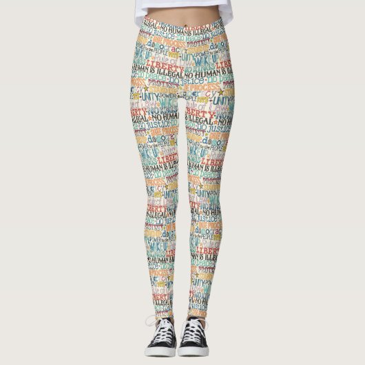 typografie over wake up stand up leggings (Voorkant)