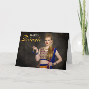 Typografie-overlay Gepersonaliseerd Fijne Diwali-f Kaart