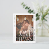 Typografie Overlay Text Photo | Bruiloft dank u Briefkaart (Staand voorkant)