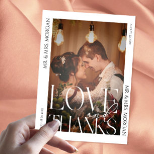 Typografie Overlay Text Photo   Bruiloft dank u Briefkaart