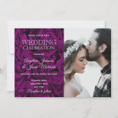 Typografie Paarse Wedding Kaart (Voorkant)