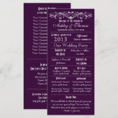  Typografie Paarse Wedding Programma V2 Programmakaart (Voorkant / Achterkant)