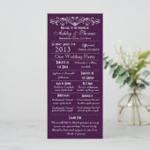  Typografie Paarse Wedding Programma V2 Programmakaart (Staand voorkant)