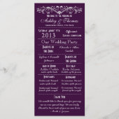  Typografie Paarse Wedding Programma V2 Programmakaart (Voorkant)