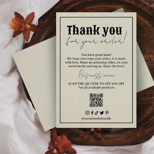  Typografie Packaging Order Hartelijk dank Bedankkaart