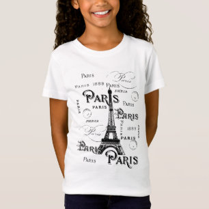 Typografie Parijs Eiffel Tower Souvenirs T-shirt