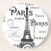 Typografie Parijs Eiffel Tower Souvenirs Zandsteen Onderzetter (Voorkant)