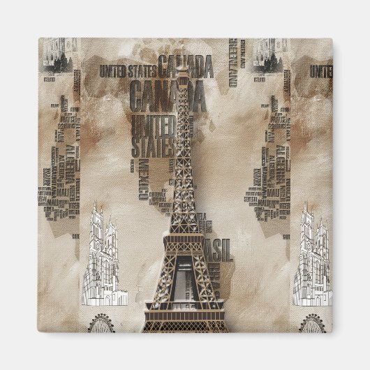 Typografie Parijs Magneet (Voorkant)