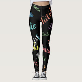 Typografie Patroon kleurrijke persoonlijke naam Leggings