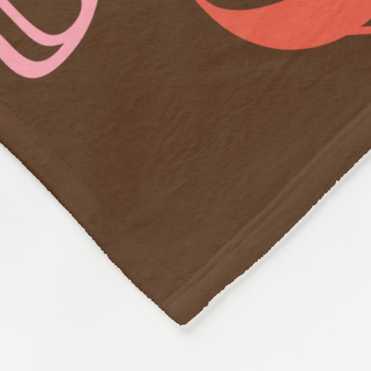 Typografie Patroon Roze Names Brown Fleece Blanket (Hoek)