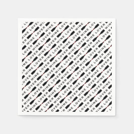 Typografie-patroon voor zwarte en witte wijn servet