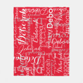 Typografie Patroon White Names Red Fleece Blanket Deken (Voorkant)