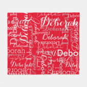 Typografie Patroon White Names Red Fleece Blanket Deken (Voorkant (Horizontaal))