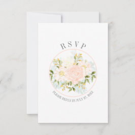 Typografie PerzikRozen Verticaal cirkelvormige Lij RSVP Kaartje