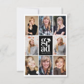 Typografie Pet Photo Grid Afstuderen Kaart (Voorkant)