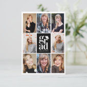 Typografie Pet Photo Grid Afstuderen Kaart (Staand voorkant)