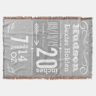 Typografie Pijlen Geboortestatistieken Grijze Gebo Deken