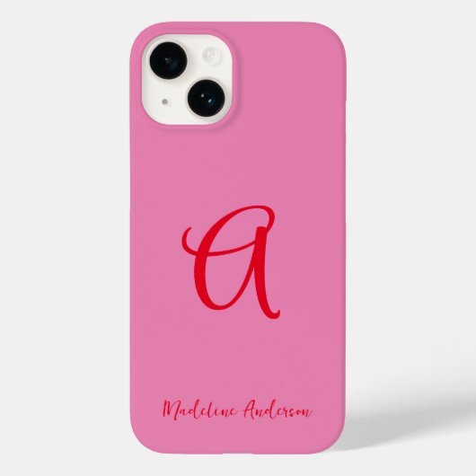 Typografie PInk Rood Modern Vrouwelijk Case-Mate iPhone Case (Achterkant)