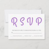 Typografie polka dot lavendel bruiloft RSVP (Voorkant)