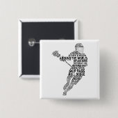 Typografie-pop van Lacrosse Player Vierkante Button 5,1 Cm (Voorkant /achterkant)